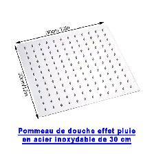 Pommeau de douche carré en acier inoxydable de 30 cm - Photo 3