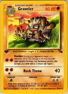 Pokemon Graveler 1st Edition Fossil Card