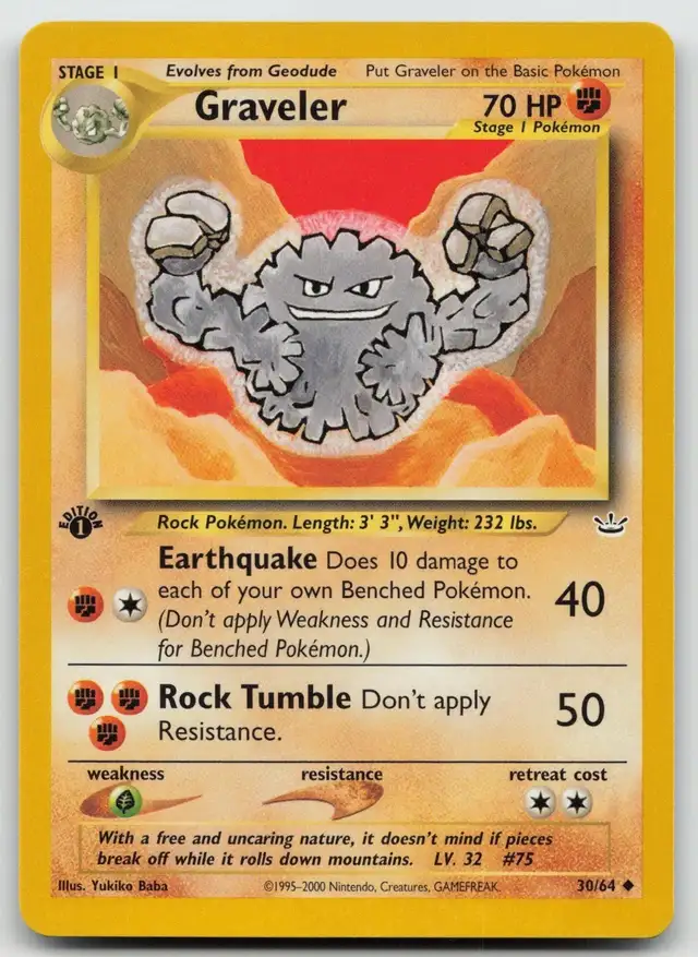 Pokémon Graveler 1st Edition Neo Revelation