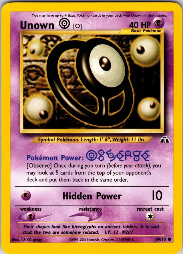 Pokemon Unown (O) 69/75 Neo Discovery