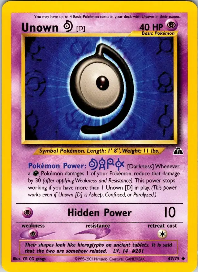 Pokemon Unown (D) 47/75 Neo Discovery