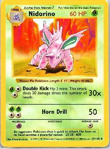 Nidorino 37/102 Uncommon Base Set Unlimited