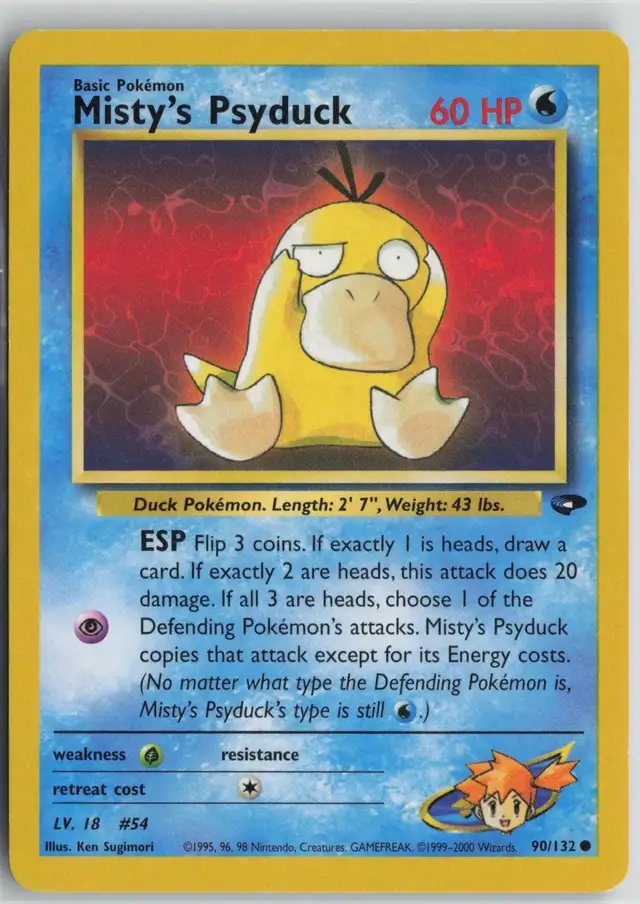 Misty's Psyduck Pokemon Card 90/132