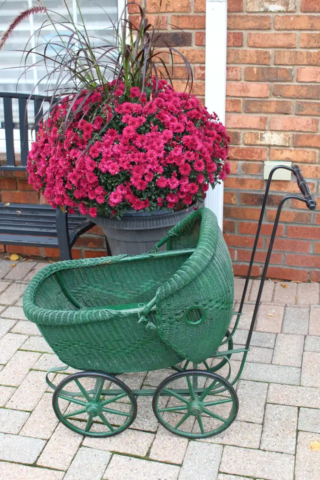 Antique Wicker Baby Carriage