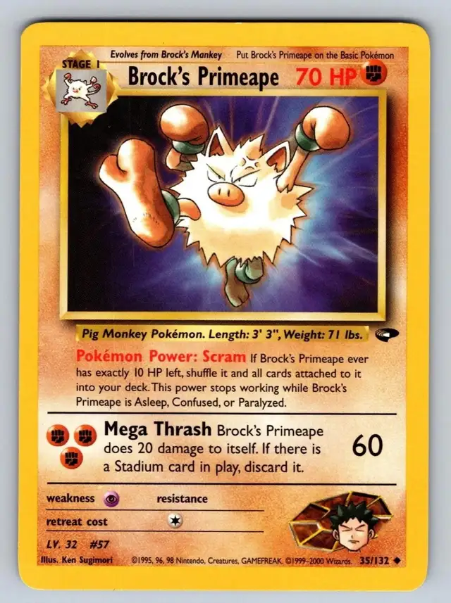 Pokémon Brock's Primeape 35/132 Gym Challenge