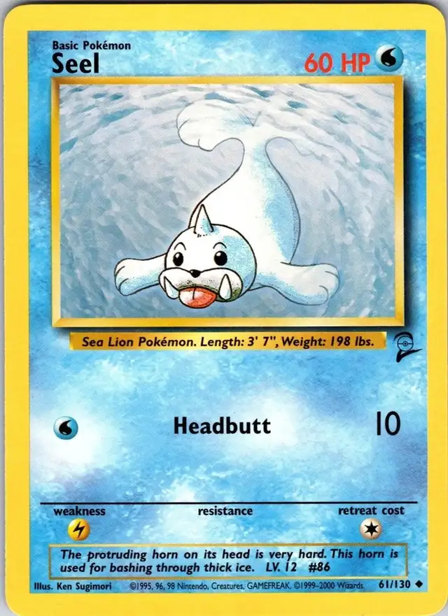 Pokemon Seel 61/130 Base Set 2