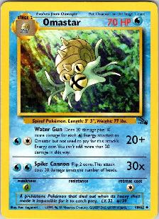 Pokemon Omastar 40/62 Fossil Card