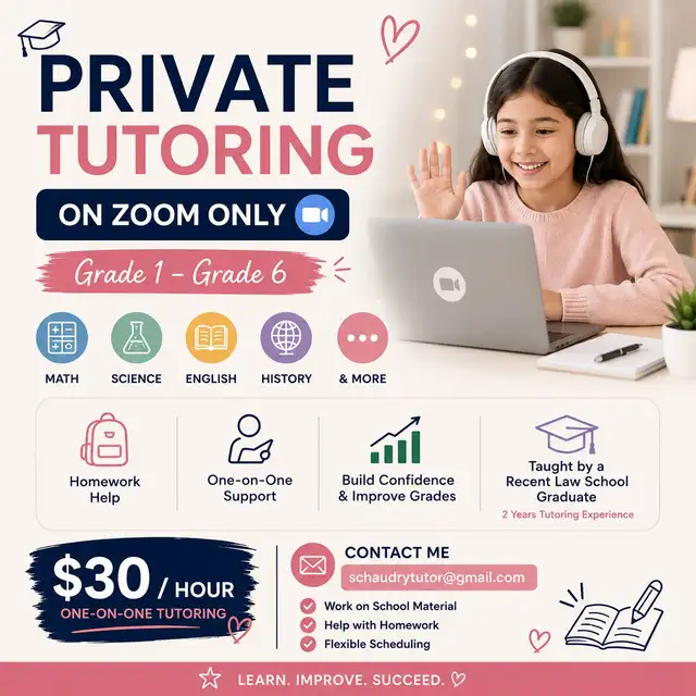 private tutoring online grade 1-6
