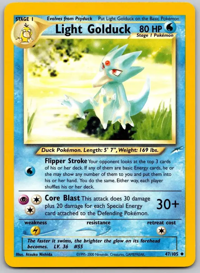 Pokemon Light Golduck 47/105 Neo Destiny