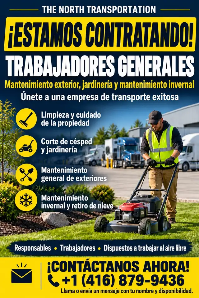 ¡ESTAMOS CONTRATANDO!THE NORTH TRANSPORTATION