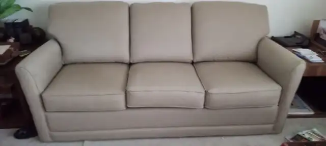Tan La-Z-Boy sofa and loveseat for sale