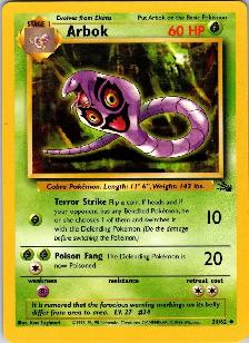 Pokemon Arbok 31/62 Fossil Card