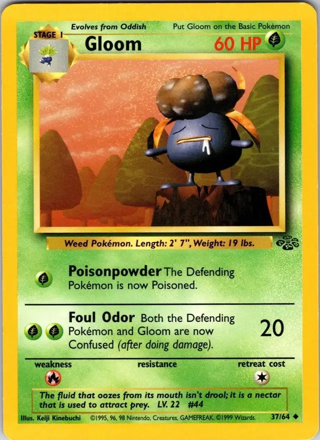 Pokemon Gloom 37/64 Jungle Card