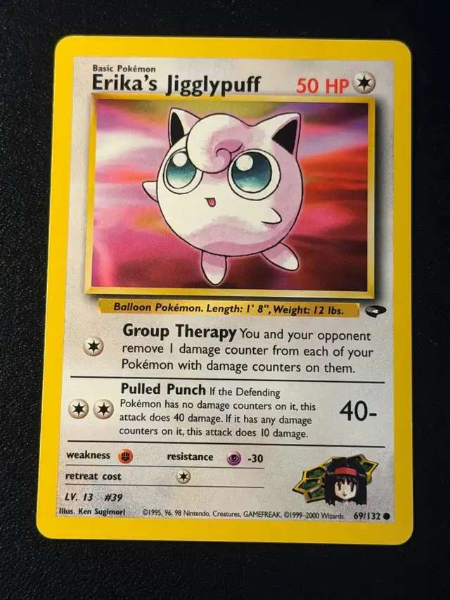 Pokemon Erika's Jigglypuff 69/132 Gym Challenge Card