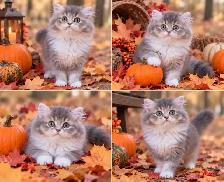 Purebred British Longhair Kitten-Blue bicolour