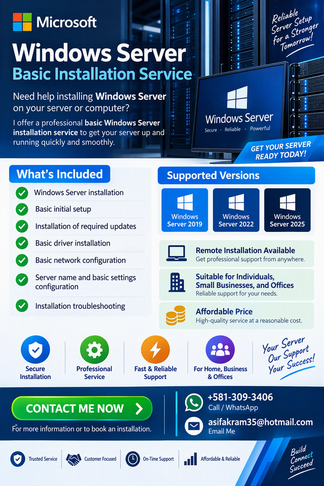 Service d’installation et de configuration Windows Server