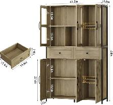 Brand New 41.3" Large Pantry Cabinet w. Clear Glass Doors $269 - Photo 2