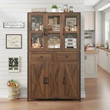 Brand New 41.3" Large Pantry Cabinet w. Clear Glass Doors $269 - Photo 5