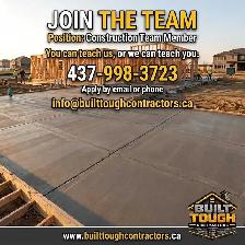 Hiring: Hardworking Construction & Trades Team Member