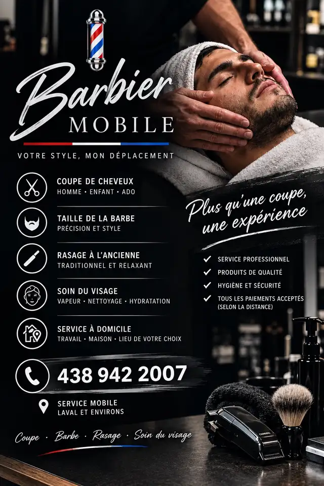 Barbier Mobile Barber HairStylist 438 942 2007