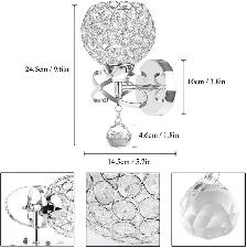 Wall Sconces, Modern Wall Light Crystal Glass Ball Pendant Bedro