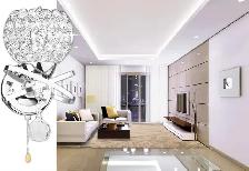 Wall Sconces, Modern Wall Light Crystal Glass Ball Pendant Bedro - Photo 2