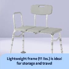 Medline Transfer Bench with Back, Gray, Brand New - Photo 5