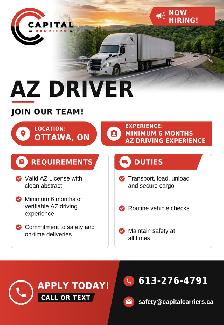 Now Hiring Experienced AZ Drivers – Ottawa-Based