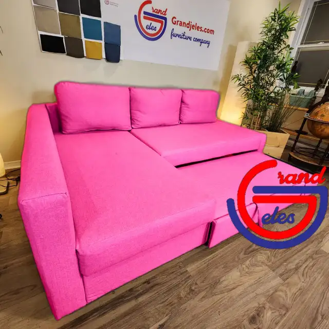 EXCELLENT Pink IKEA sectional sofa bed   FREE DELIVERY
