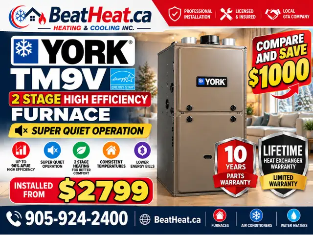 Compare and save $1000 on purchase of 2 staGe Furnace