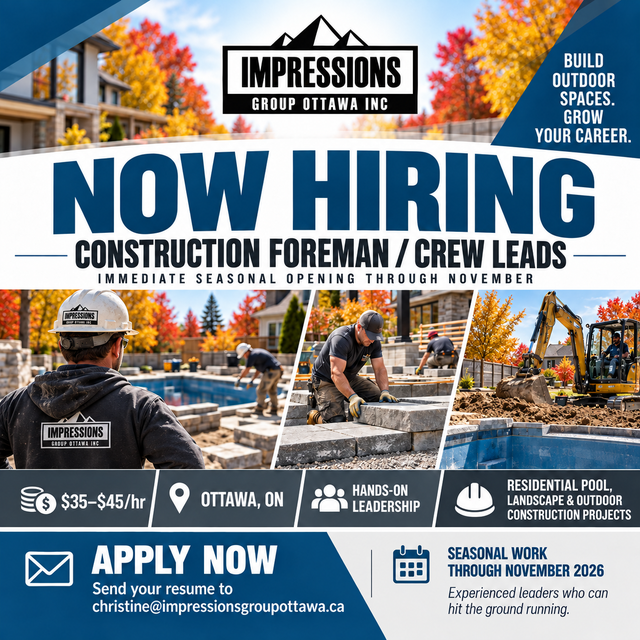 Construction Foreman / Crew Leads (Seasonal - Immediate Start)