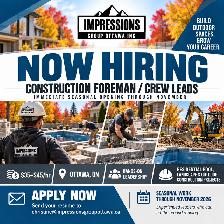 Construction Foreman / Crew Leads (Seasonal - Immediate Start)