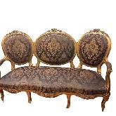 Elegant Vintage French Antique 3 seat Sofa with 2 chairs
