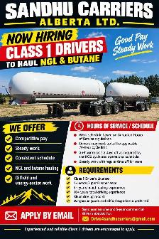 Class 1 driver Butane and Ngl