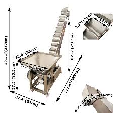 110V 6.8FT Bucket Stainless Steel Granule Conveyor Feeder057131 - Photo 9