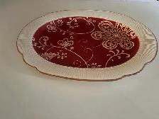 Ceramic Floral Serving Platter. 26 in X 16. In