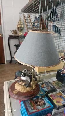 Huard/Canard en bois mis sur lampe brass/laiton antique - Photo 6