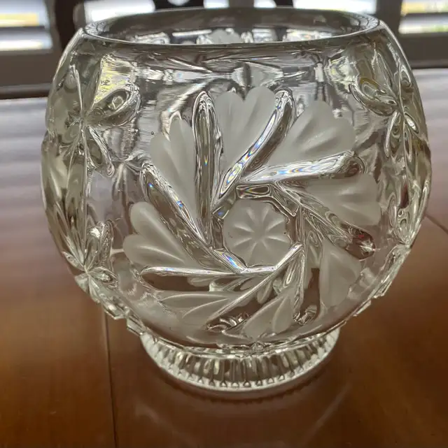 Crystal Floral Cut Vase