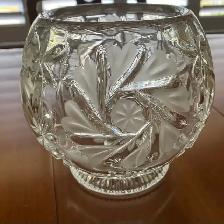 Crystal Floral Cut Vase