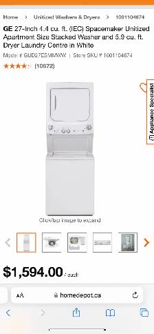 NEW 27" GE Washer And Dryer Stacker (White) - Photo 10