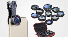 10-in-1 Cell Phone Camera Lens Kit with Zipper Travel Case & Uni