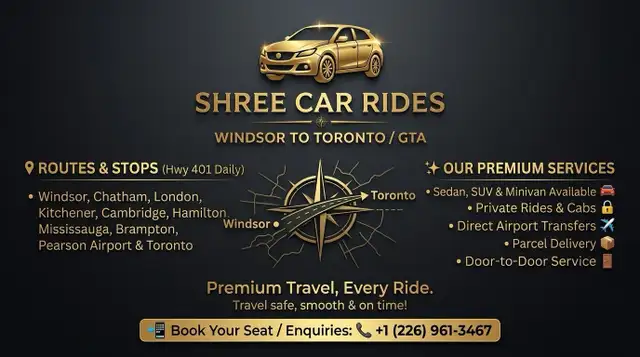 windsor Toronto Rides available