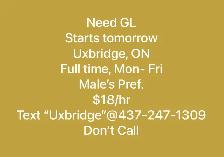 Production Helper -Uxbridge, ON