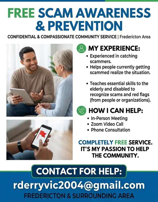 Local Scam Awareness  Support (In-Person, Zoom, or P