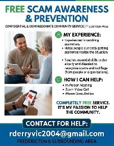 Local Scam Awareness  Support (In-Person, Zoom, or P