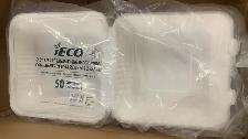 IECO Hinged Bagasse Containers 9.5 in × 9.25 in 2  pack of 50
