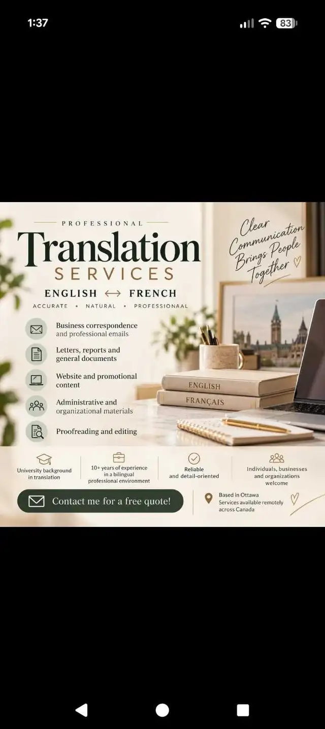 Translation Services: English/French & French/English