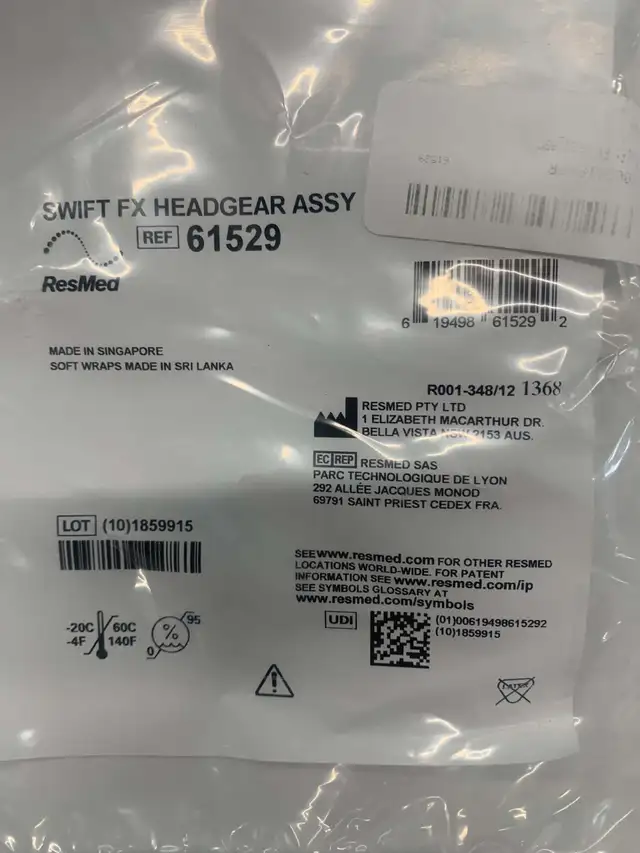 ResMed Headgear Assy for him with Back Strap for Swift FX 61529,