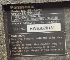 Panasonic SB-AK25 Bookshelf Stereo Subwoofer Speaker (A Pair) - Photo 3