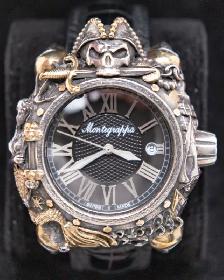 Montegrappa 43mm Pirates Watch in Silver & Vermeil Accents